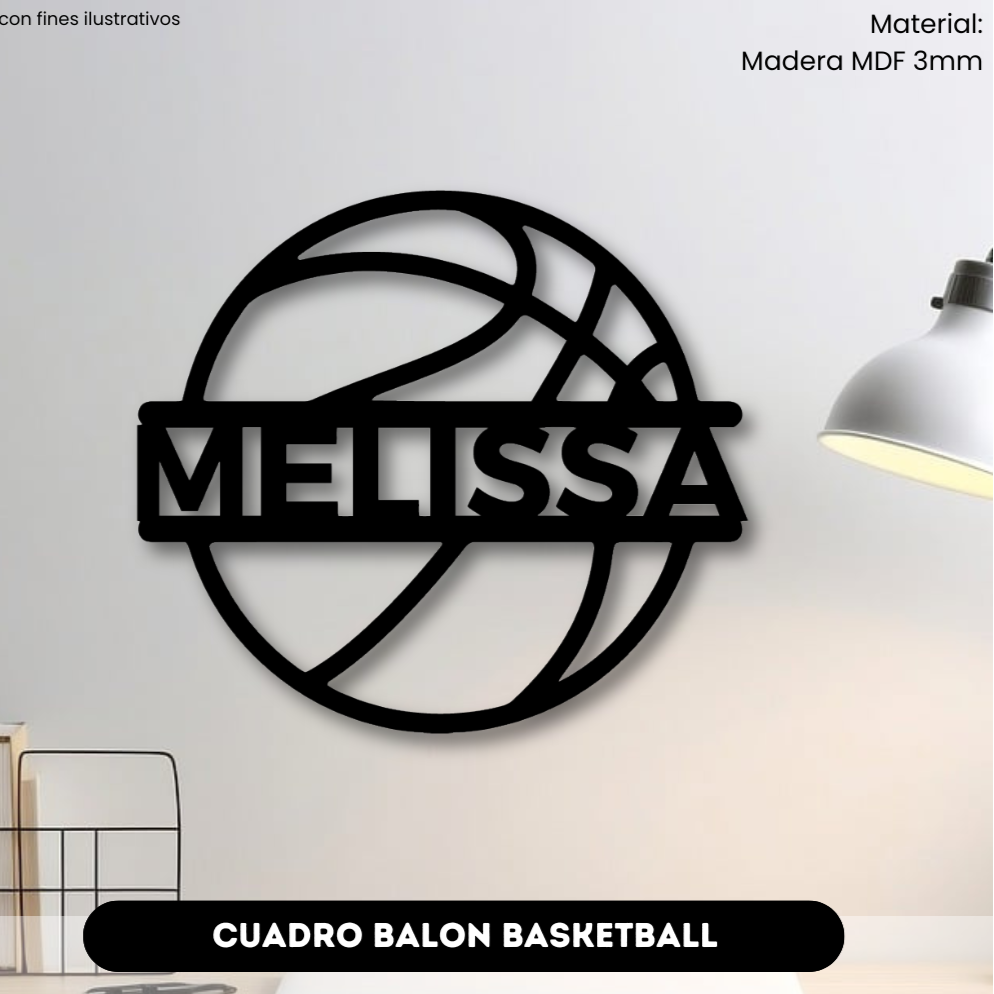 Cuadro Balón Basketball Personalizado