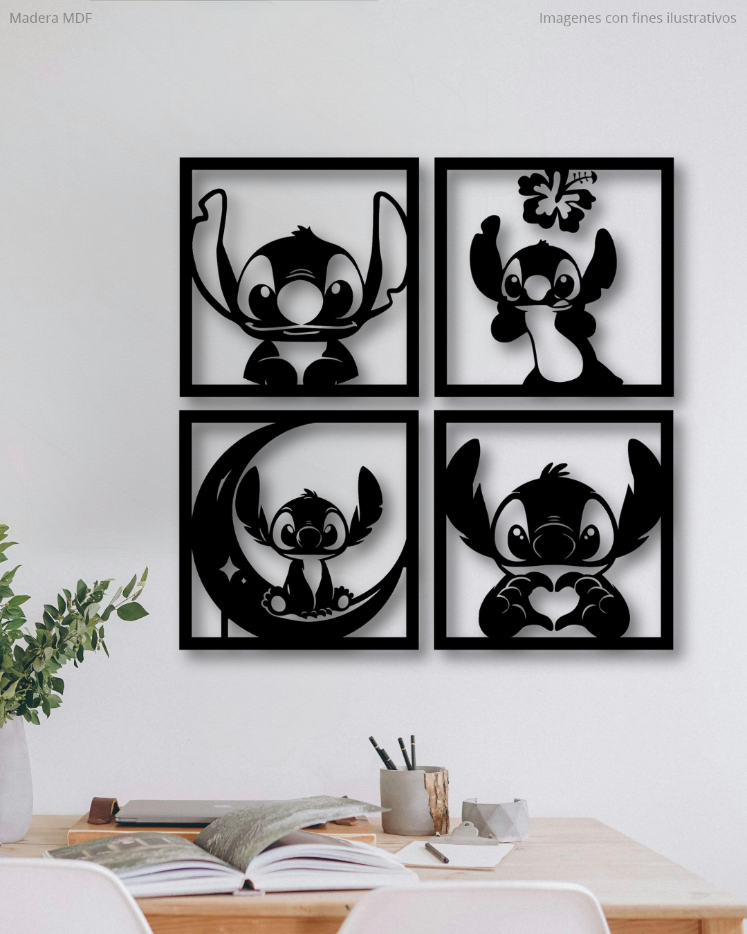 Set 4 cuadros Stitch