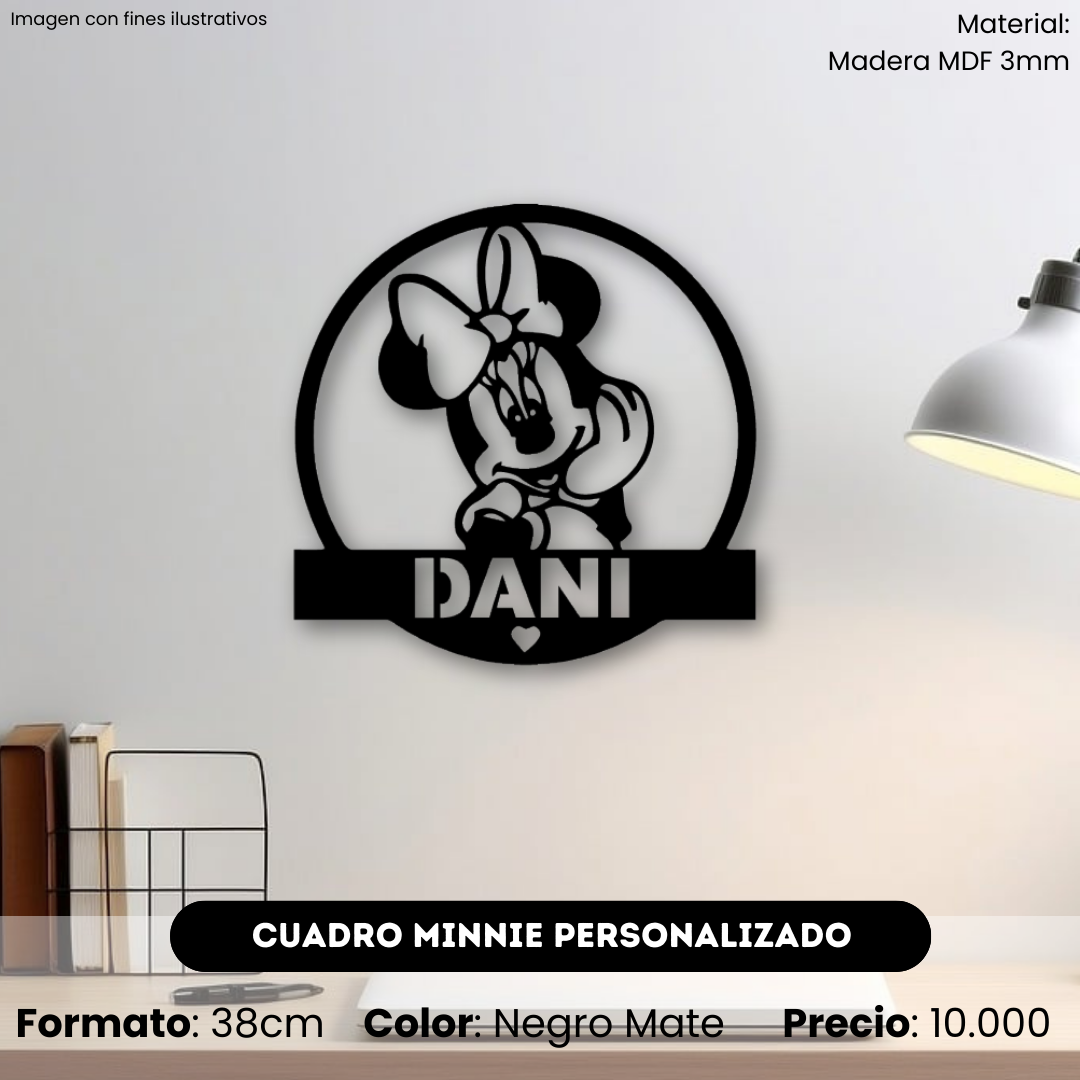 Cuadro Minnie con Nombre Personalizado