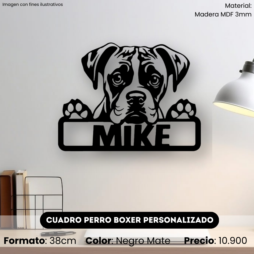 Cuadro Perro Boxer con Nombre Personalizado