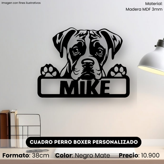 Cuadro Perro Boxer con Nombre Personalizado