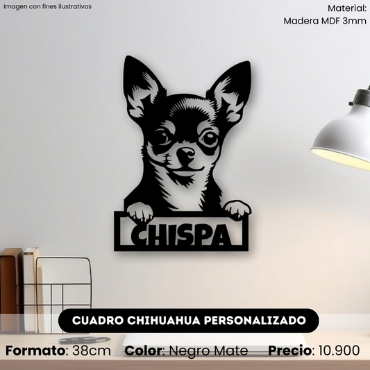 Cuadro Perro Chihuahua con Nombre Personalizado