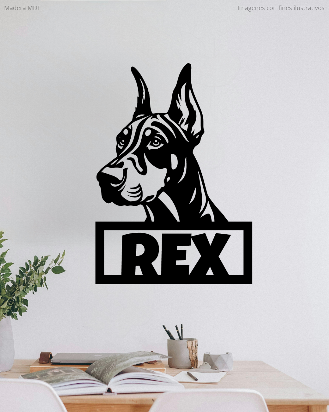 Doberman con nombre personalizado