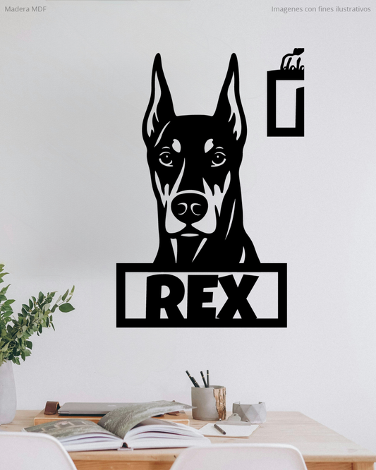 Doberman con nombre personalizado