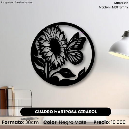 Cuadro Girasol Mariposa