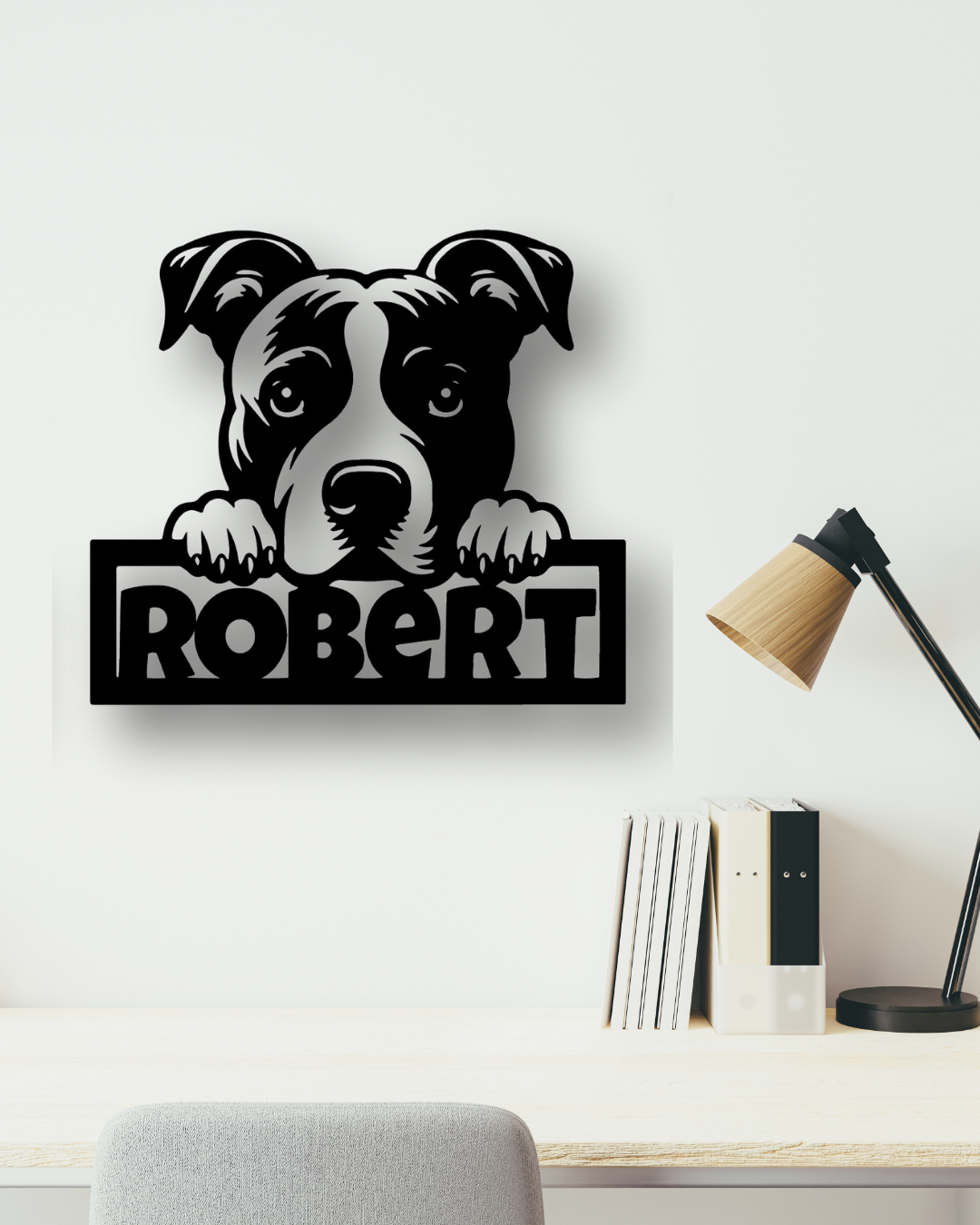 Perro Pitbull con Nombre Personalizado